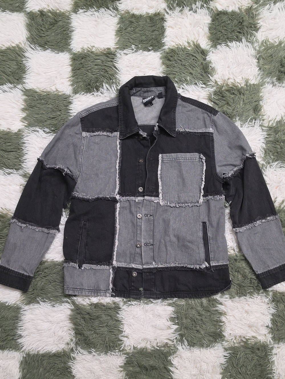 Ragged Priest Unisex Checkered Denim Shacket